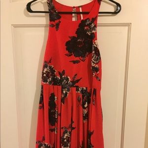 Free People Red flower dress with pockets